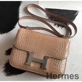 Hermes Constance 24 Handmade Bag In Poussiere Niloticus Crocodile