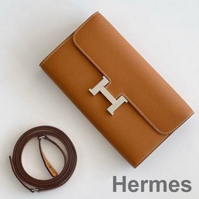 Hermes Constance To Go Wallet in Gold Epsom Calfskin