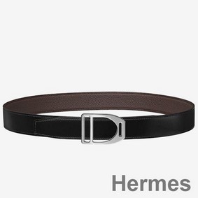 Hermes Etrier Buckle Belt & Chocolate Clemence 32 MM Strap