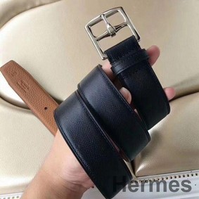 Hermes Etriviere 40 Belt In Black Epsom Leather