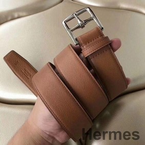 Hermes Etriviere 40 Belt In Brown Epsom Leather