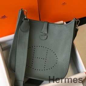 Hermes Evelyne III 29 PM Bag In Vert Amande Clemence Leather