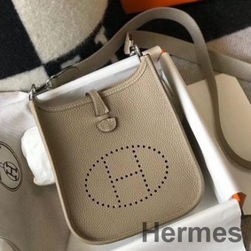 Hermes Evelyne III TPM Bag In Tourterelle Clemence Leather