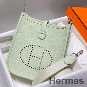 Hermes Evelyne III TPM Bag In Vert Fizz Clemence Leather