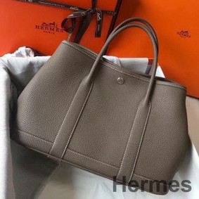 Hermes Garden Party 30 Bag In Taupe Taurillon Leather