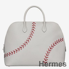 Hermes Gris Perle Bolide 1923 45 Baseball Bag
