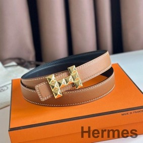 Hermes H Medor Reversible Belt 24MM in Gold Epsom Leather