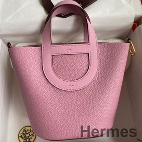 Hermes In The Loop 18 Handmade Bag in Mauve Sylvestre Clemence Leather