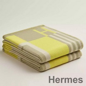 Hermes Ithaque Blanket in Tilleul Wool and Cashmere