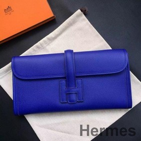 Hermes Jige Elan 29 Clutch Bag In Blue Electric Epsom Calfskin
