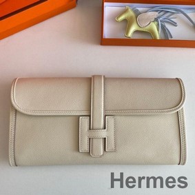 Hermes Jige Elan 29 Clutch Bag In Craie Epsom Leather