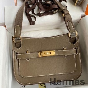 Hermes Jypsiere Mini Handmade Bag In Taupe Swift Calfskin