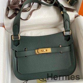 Hermes Jypsiere Mini Handmade Bag In Vert Rousseau Swift Calfskin