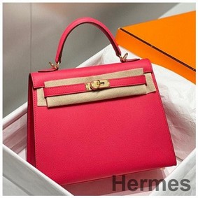 Hermes Kelly 28cm Bag In Rose Extreme Epsom Leather GHW
