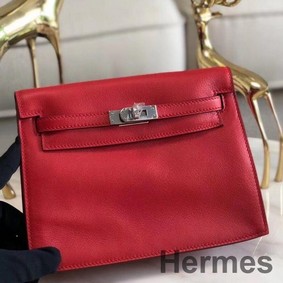 Hermes Kelly Danse Handmade Bag In Red Swift Leather