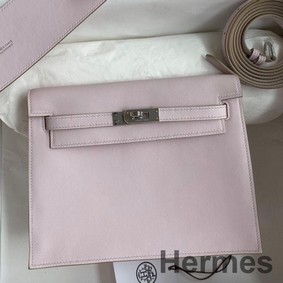 Hermes Kelly Danse II Bag In Mauve Pale Evercolor Calfskin