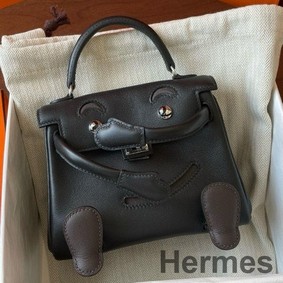 Hermes Kelly Doll Quelle Idole Bag in Black Swift Calfskin