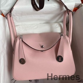 Hermes Lindy 26 Handmade Bag In Rose Sakura Swift Calfskin