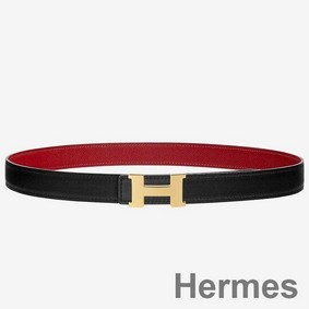 Hermes Mini Constance 24mm Reversible Belt Black/Red