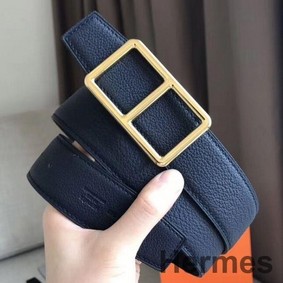 Hermes Officier Belt Buckle & Navy 38MM Strap