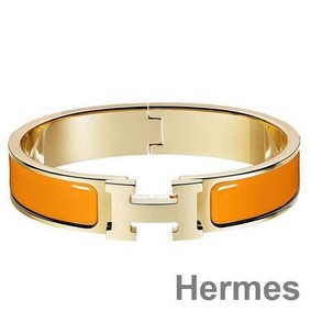 Hermes Orange Enamel Clic H PM Bracelet