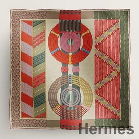Hermes Rose/Naturel Dressage Tressage Shawl 140