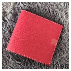 Hermes Rose Red MC² Copernic Compact Wallet