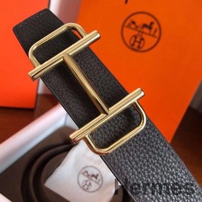 Hermes Royal 38MM Reversible Belt In Cafe Clemence Leather