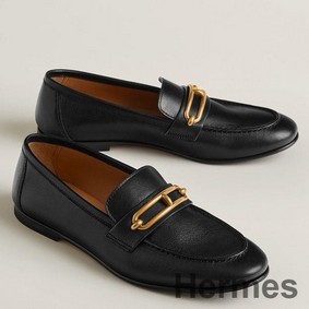 Hermes Women's Colette Loafers in Black Leather